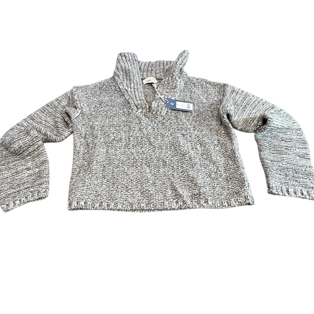 Universal Thread Quarter Zip Sweater Gray‎ Marled Knit Women’s XS